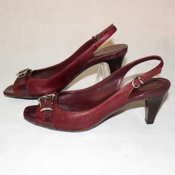 Cole Haan Nike Air Slingbacks 8 Patent and Embossed LeatheWomen Sandals Size 8 - Picture 2 of 5